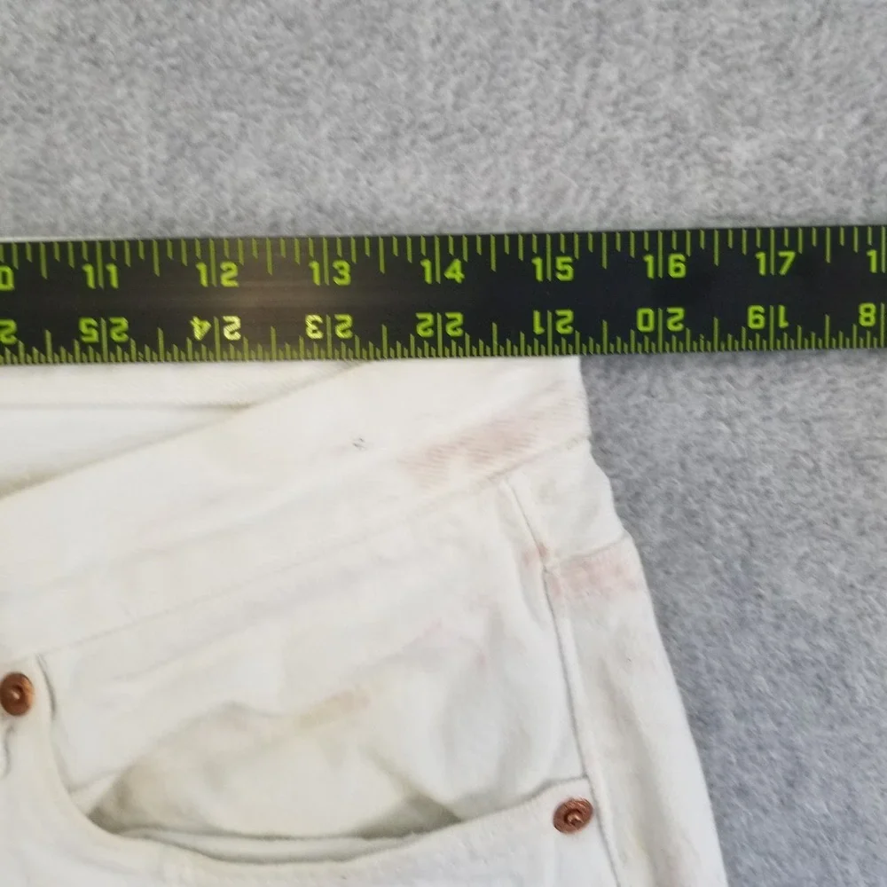 VTG Levi's 501 Jeans Mens 30x29 White Vintage Denim Pants Quality Clothing